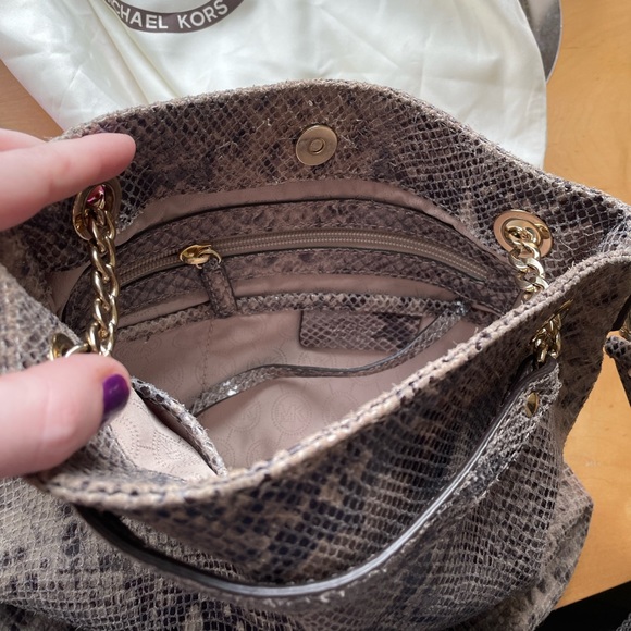 Michael Kors Fulton Shoulder Tote in Python Embossed Leather - Picture 3 of 16